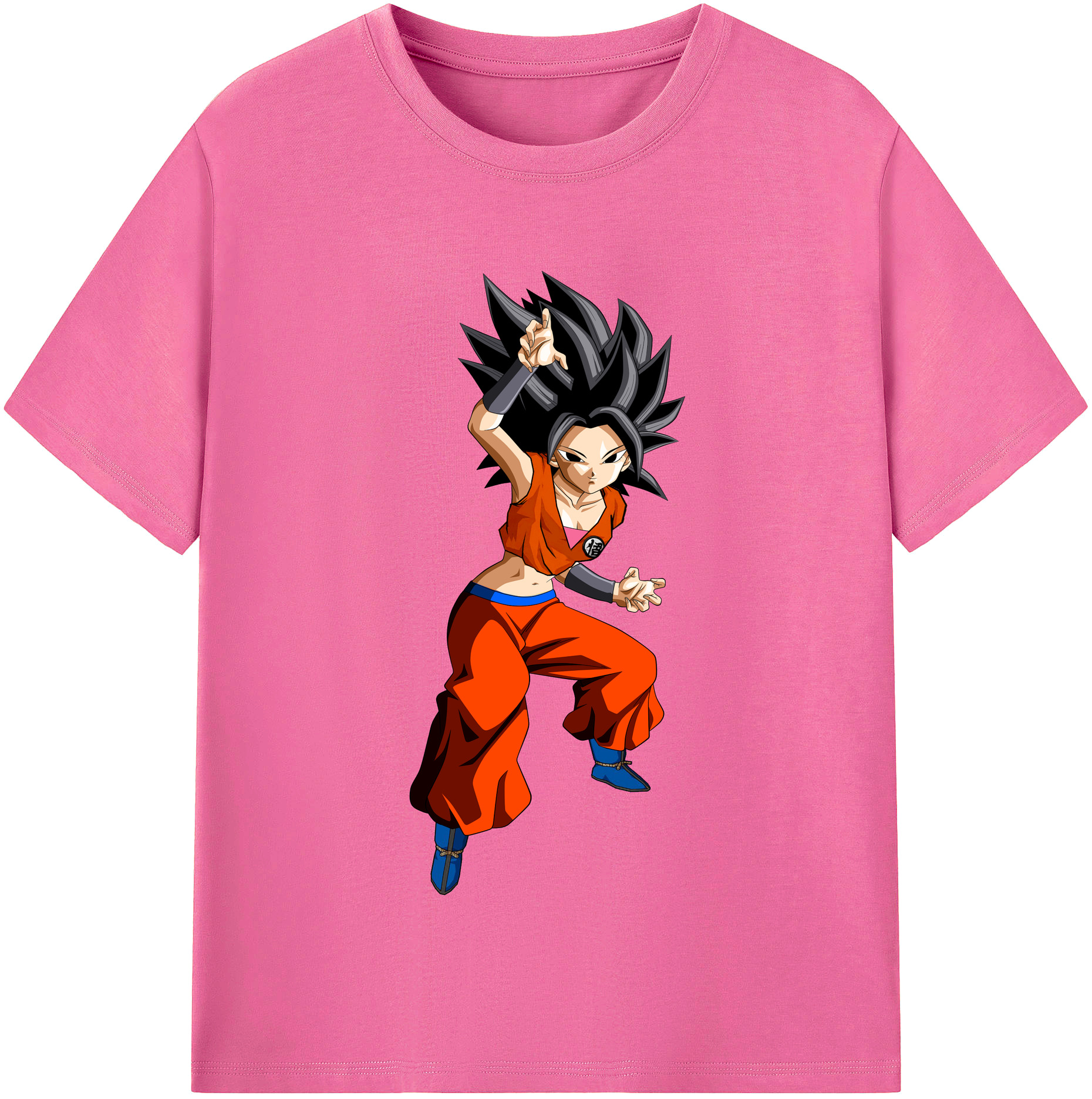 （画像用） ドラゴンボール カリフラ DRAGON BALL Caulifla レディースカジュアルプリントTシャツ（綿100％）